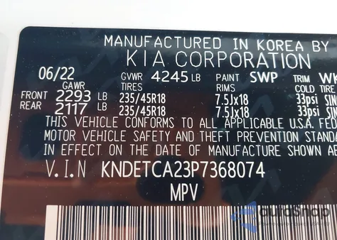 2023 Kia Seltos Sx Turbo z USA, uszkodzony, nr VIN KNDETCA23P7368074